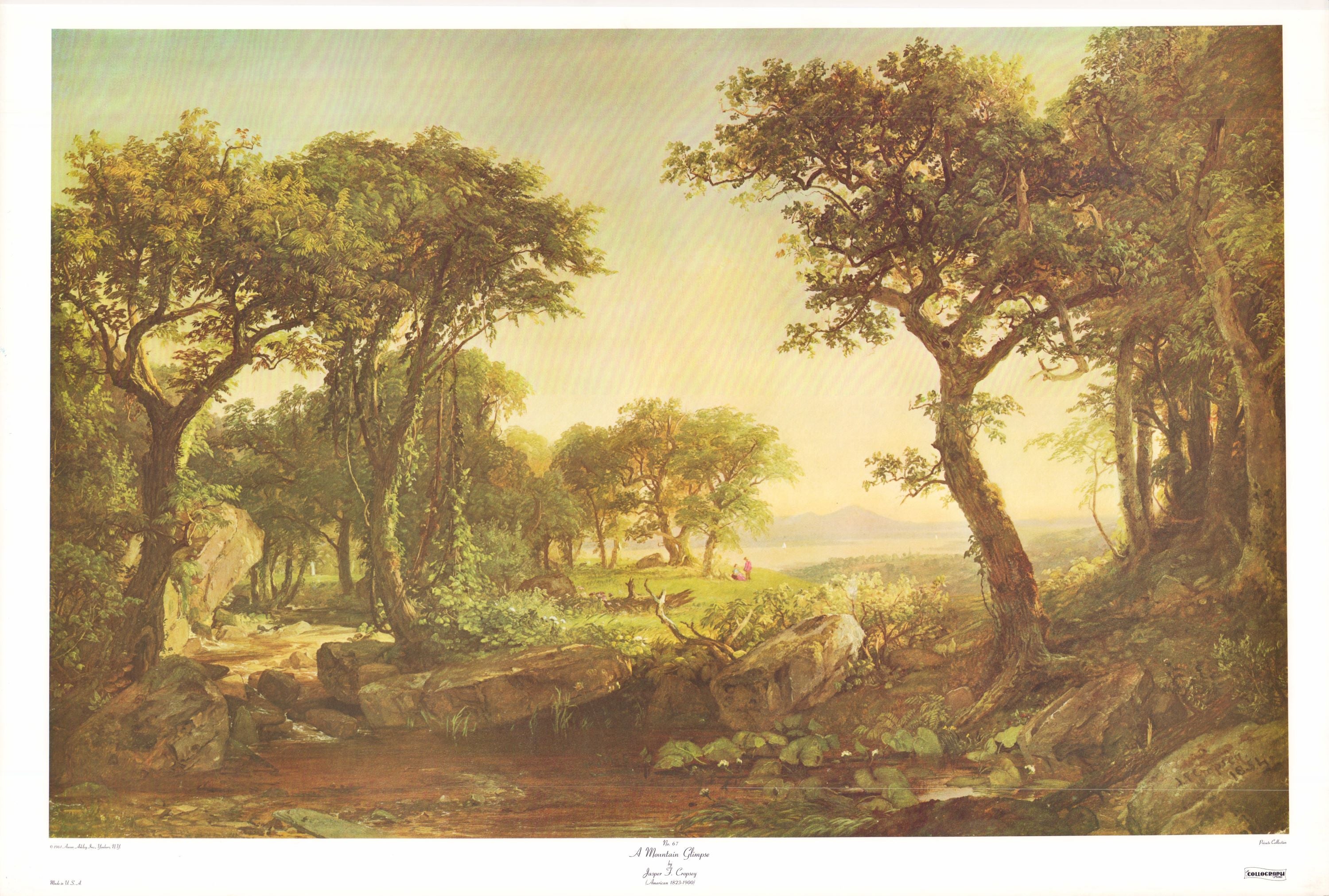 A Mountain Glimpse by Jasper F. Cropsey - 28 X 40 Inches (Art