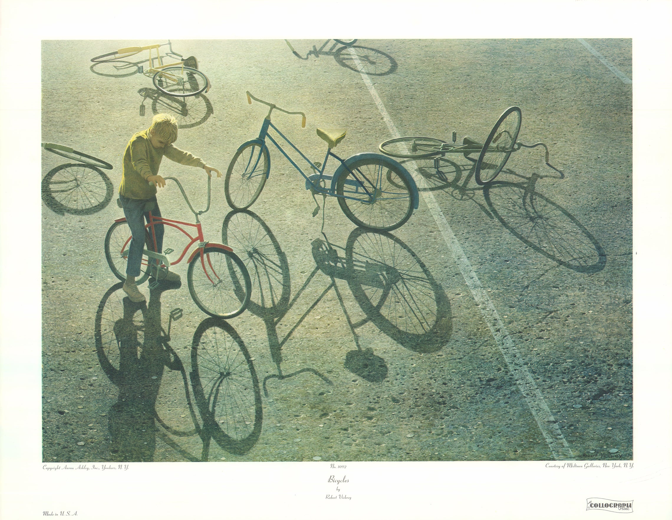 版画 リトグラフ「BICYCLE 」 Bicycles by Robert Vickrey - 25 X 32 Inches (Art Print