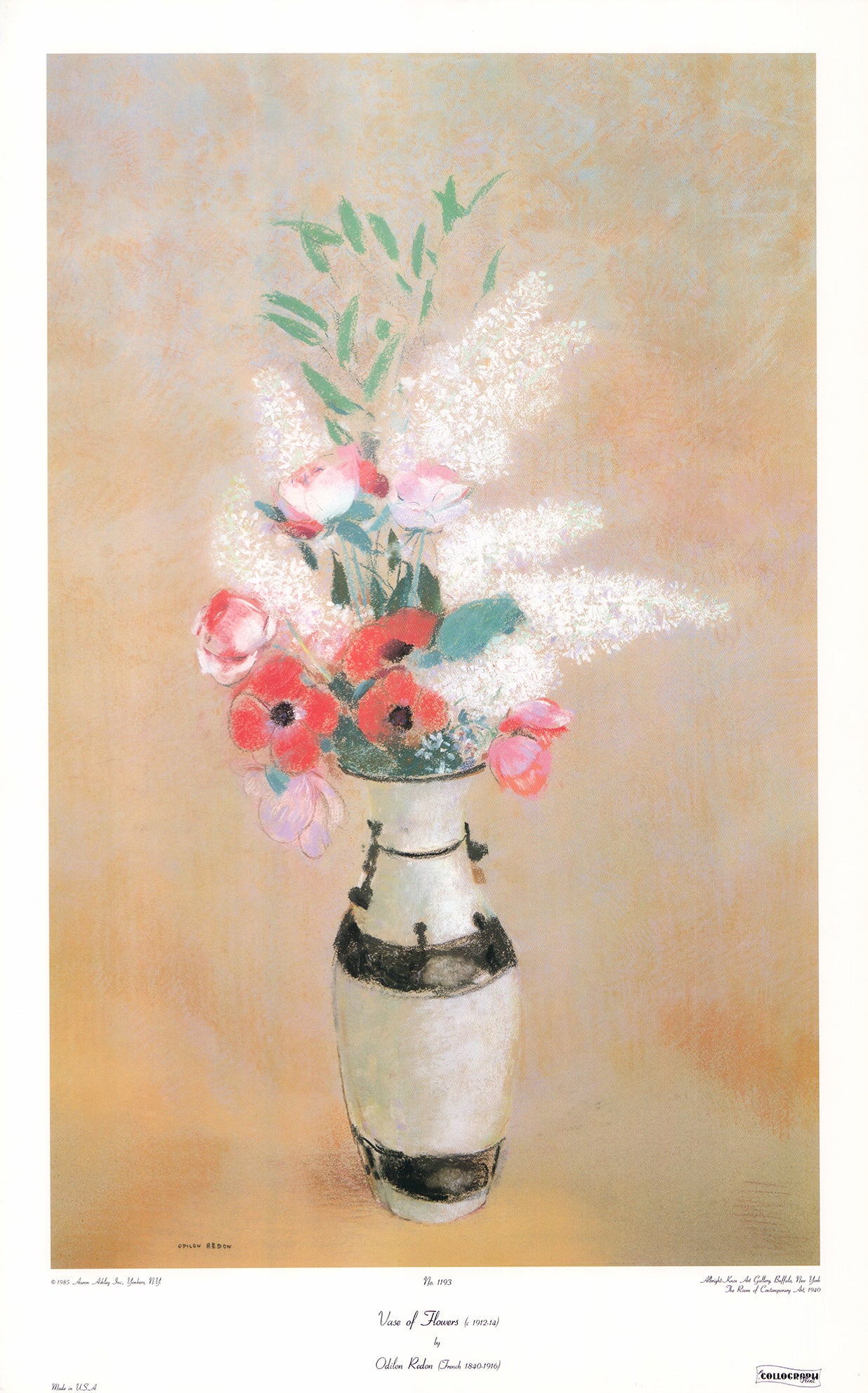 Vase of Flowers by Odilon Redon - 18 X 28 Inches (Art Print