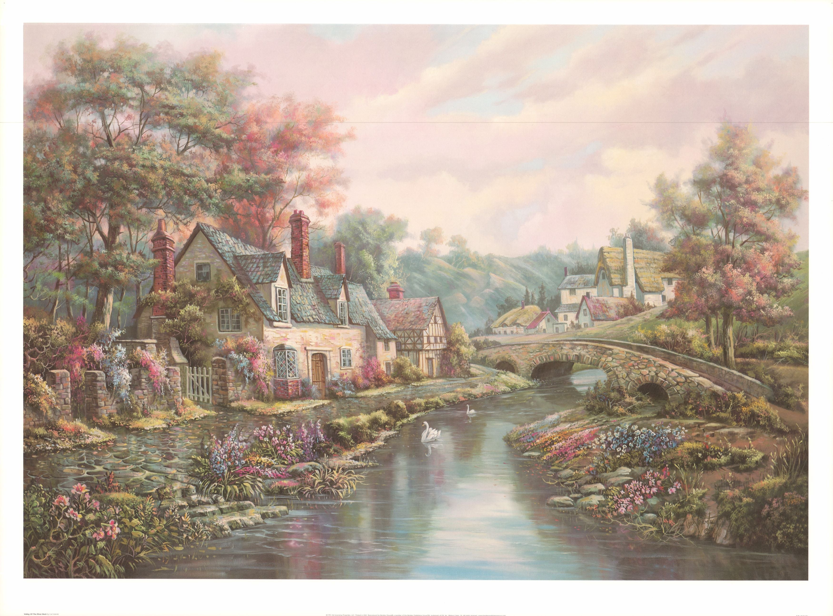 Valley Of the River Beck by Carl Valente 25 X 33 Inches Art Print