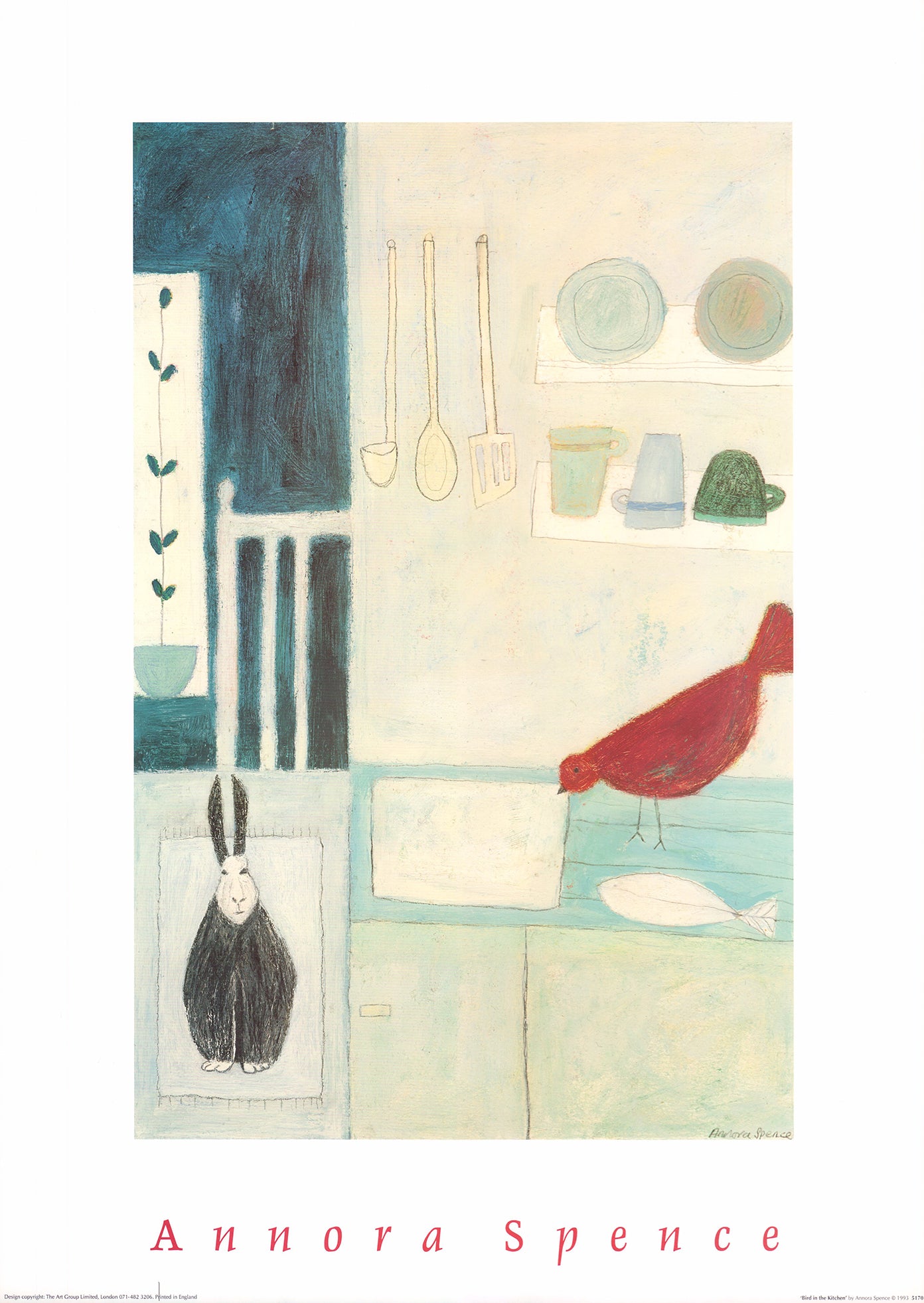 Bird in the Kitchen by Annora Spence - 20 X 28 Inches (Art Print 