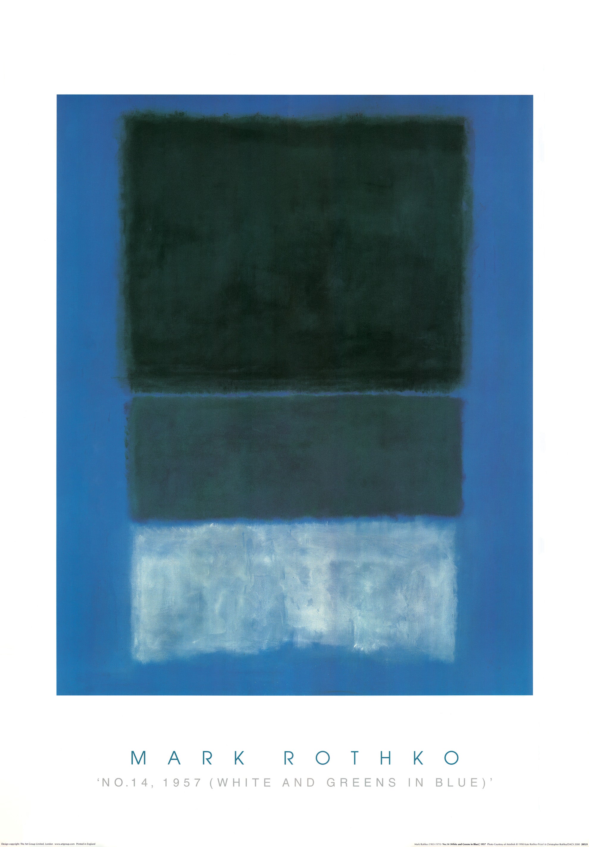 MARK ROTHKO No 14 fashion White and Greens in Blue 35.5