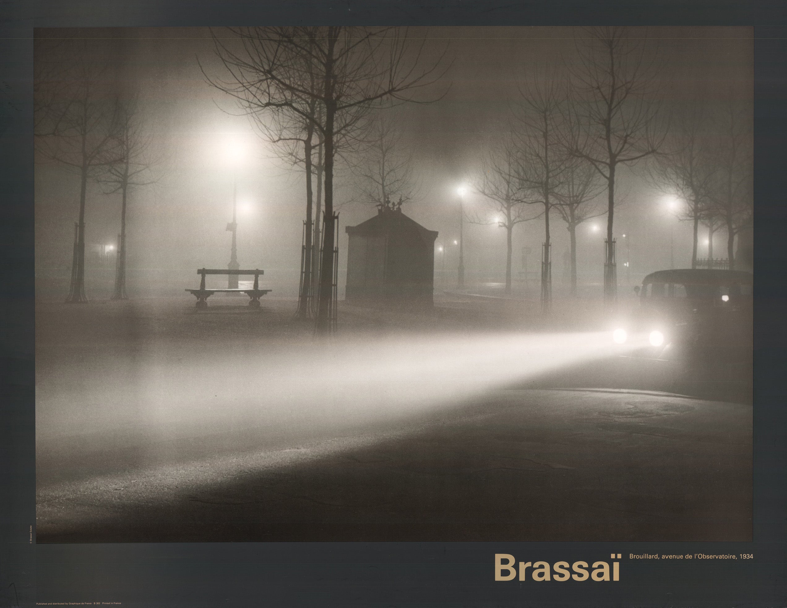 BRASSAI Brouillard 1934 Frame Ave de L'Observatoire Art 27X35 2024 Lights Power Cord