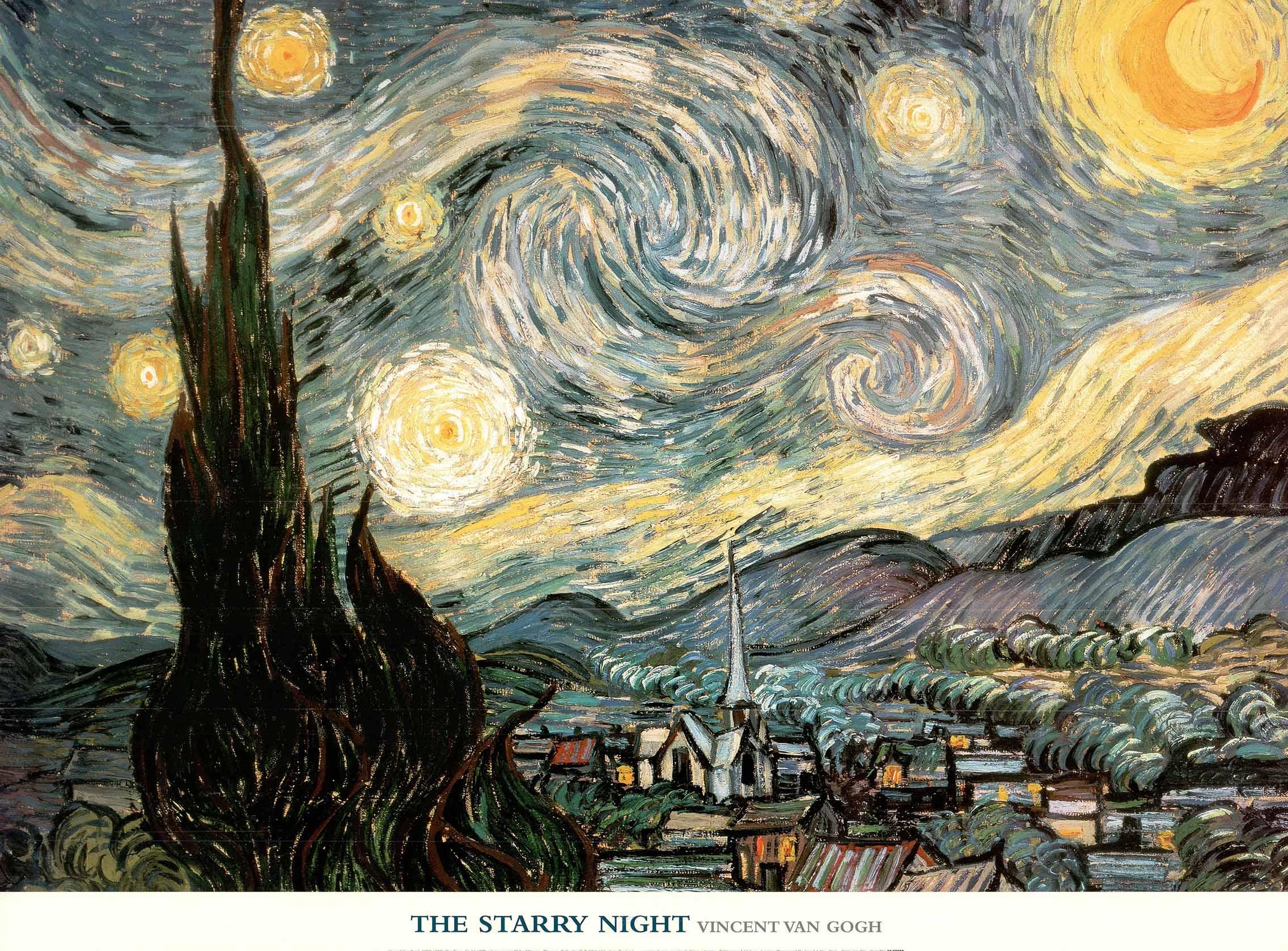The Starry Night By Vincent Van Gogh 1889 Starry Night 250x187