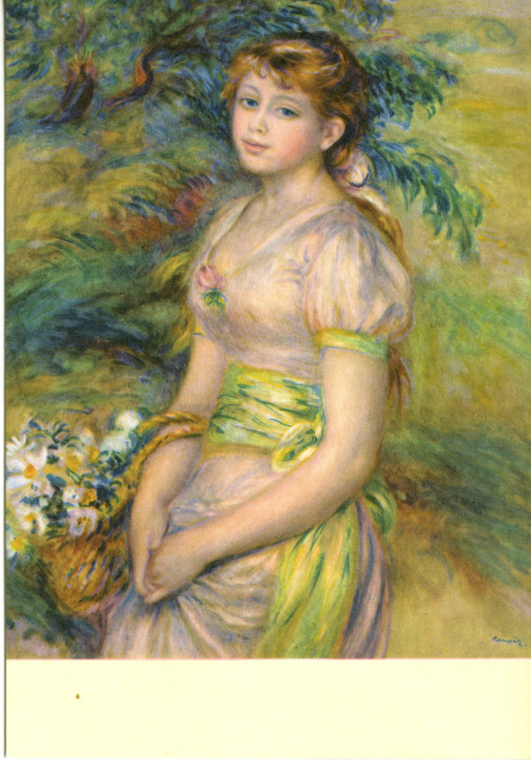 Jeune fille avec une corbeille by Pierre Auguste Renoir - 4 X 6 Inches (10 Postcards)