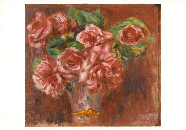 Roses dans un vase by Pierre Auguste Renoir - 4 X 6 Inches (10 Postcards)