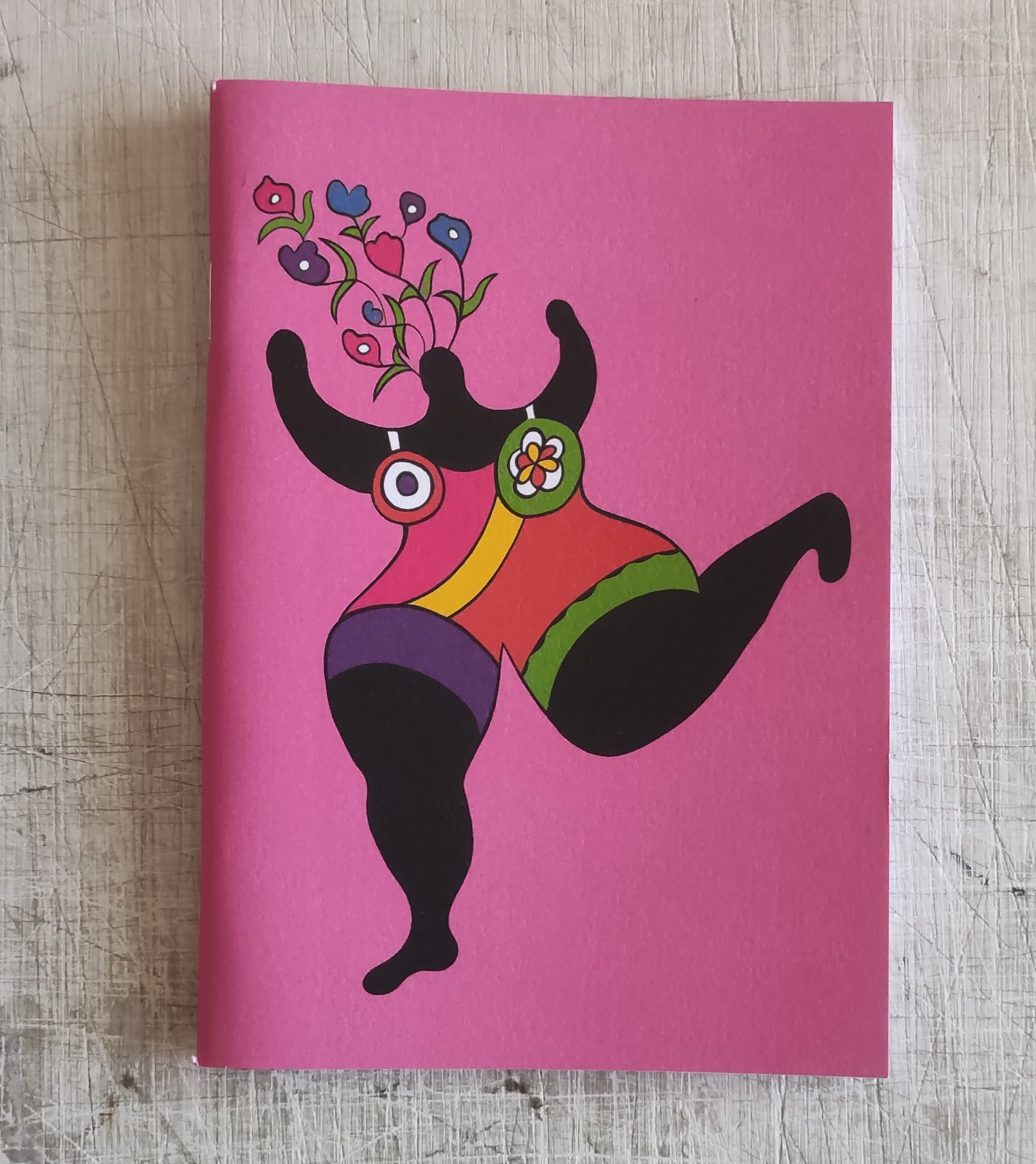 Nana with Flowers by Niki de Saint Phalle - 4 X 6 Inches (Lined