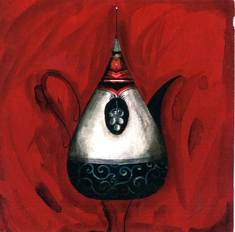 Théière Rouge Fine Et Unique – Marque Red Envelope – Manche Bois – Design Original