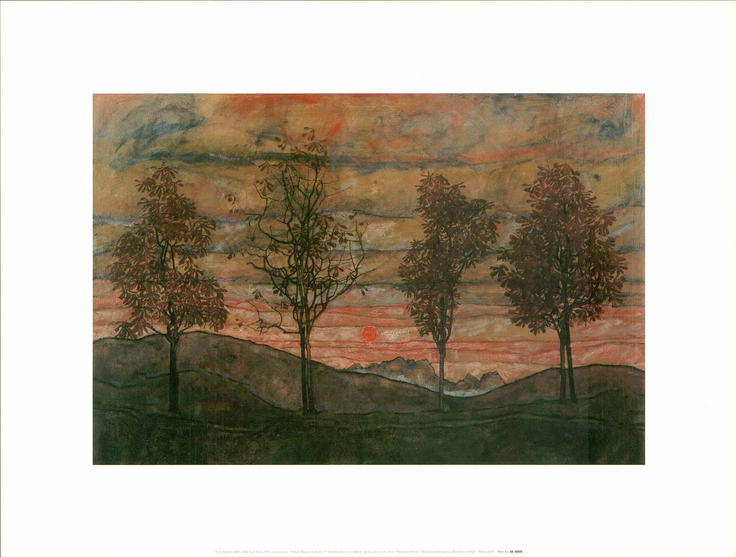 Egon Schiele Four Trees (vier Bäume), 1917 Framed Canvas Picture Print Egon Schiele Four Trees (vier Bäume), 1917 Framed Canvas Picture Print