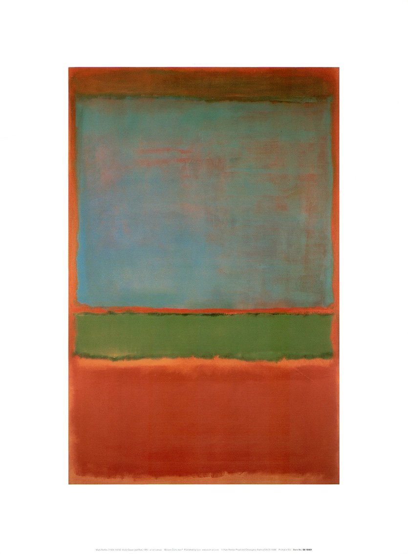 Violet Green and Red, 1951 by Mark Rothko - 12 X 16 Inches (Art