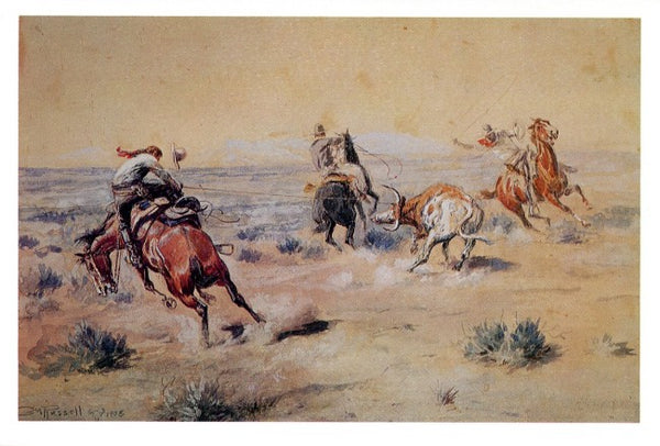 Yander and Yon by Charles M. Russell - 5 X 7 Inches (Western Greeting Card)
