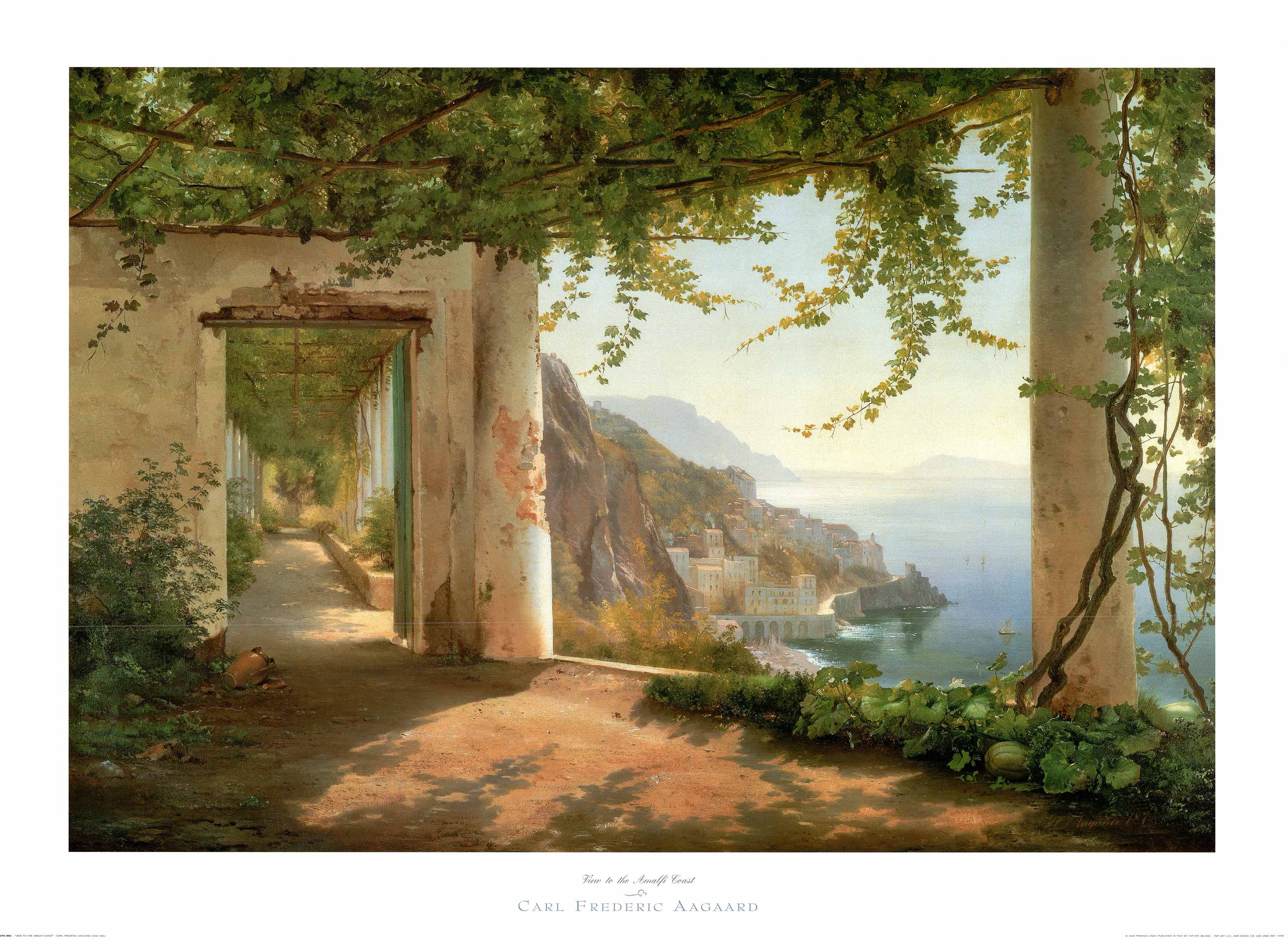 View to the Amalfi Coast by Carl Frederic Aagaard - 33X45