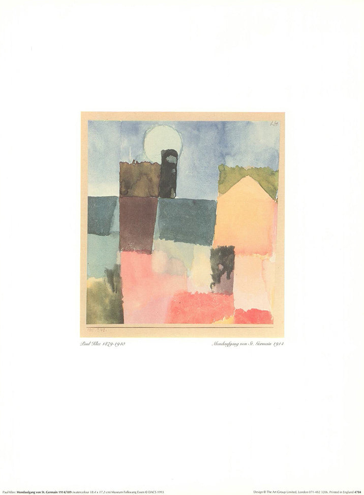 Klee、Moonrise and Sunset、希少画集画、新品額付-