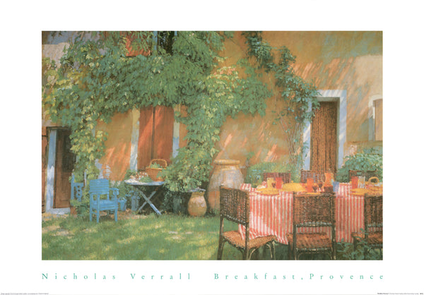 Breakfast, Provence by Nicholas Verrall - 28 X 40 Inches (Art Print)