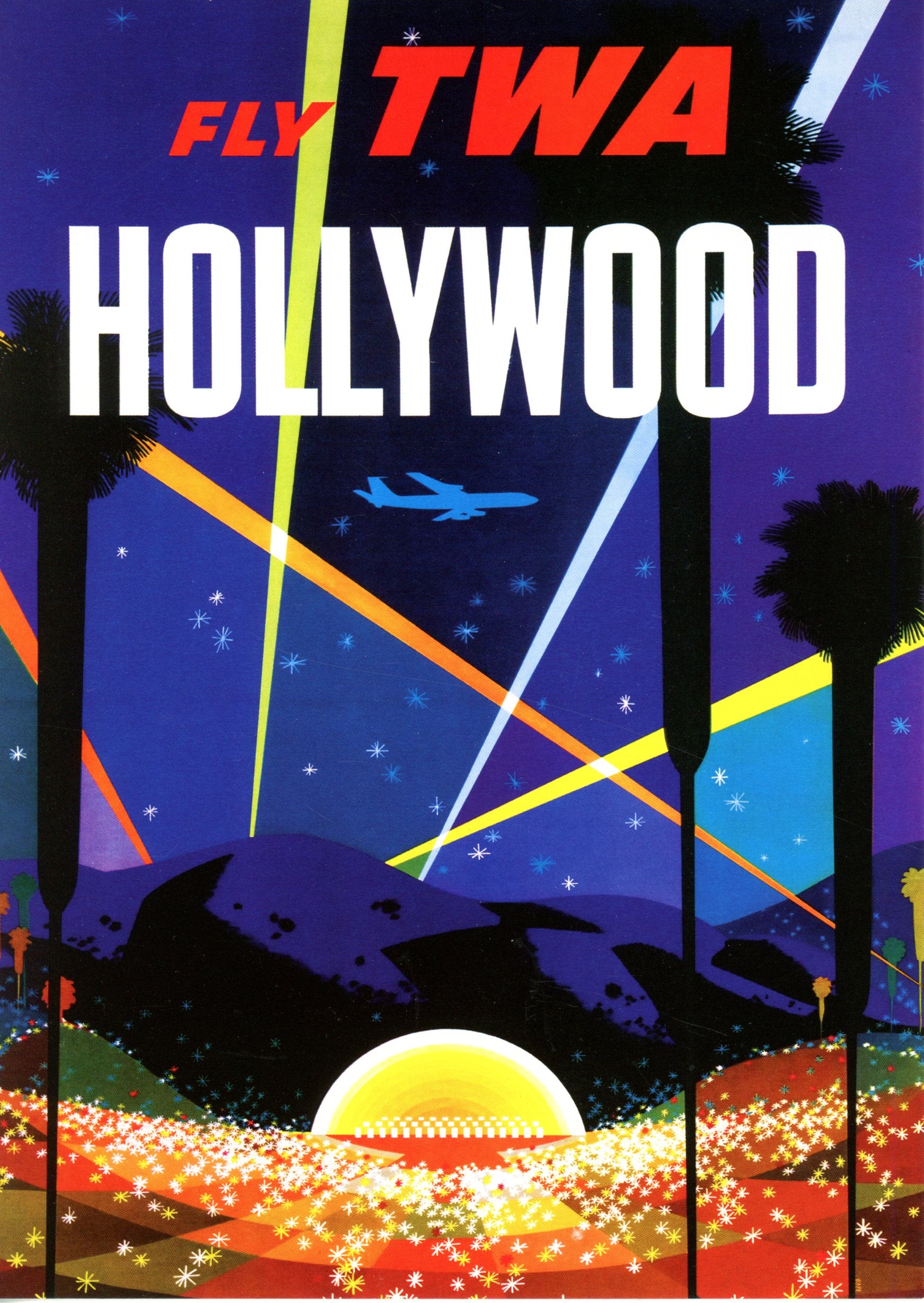 Fly TWA Hollywood, 1960-69 by David Klein - 18 X 24 Inches
