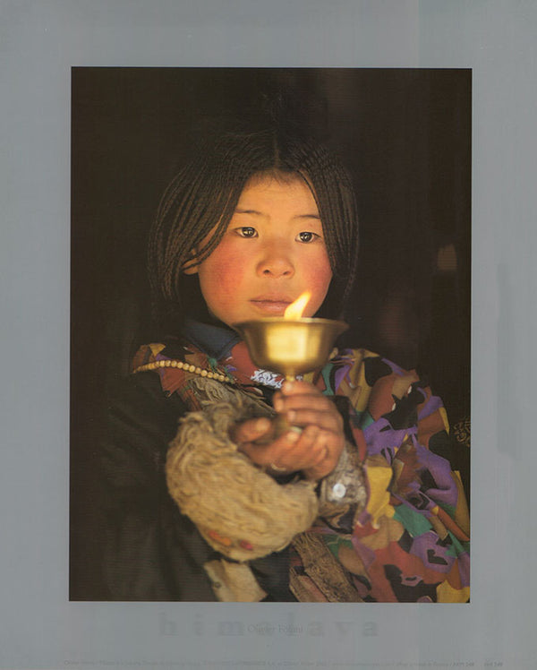 Fillette a la bougie , Temple du Jokhang , Lhassa by Olivier Follmi - 10 X 12 Inches (Art Print)