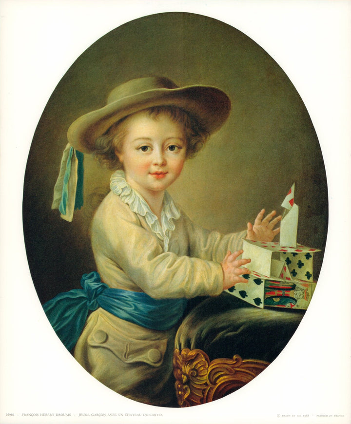 Boy with a House of Cards by François Hubert Drouais - 10 X 12 Inches (Art Print)
