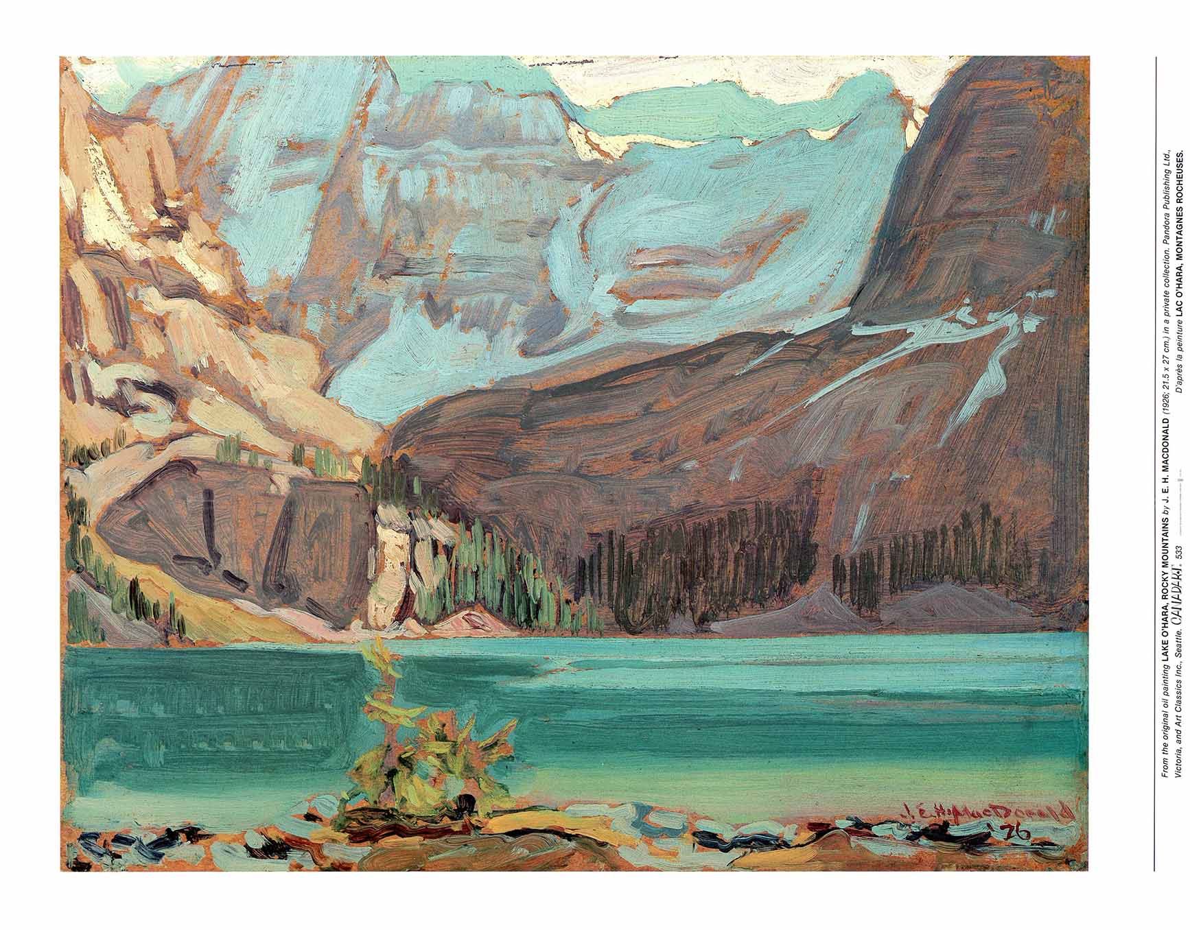 Lake O'Hara, Rocky Mountains,1926 by J.E.H. MacDonald-19X24