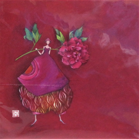 Violet Flower by Gaelle Boissonnard - 6 X 6 Inches (Greeting Card)