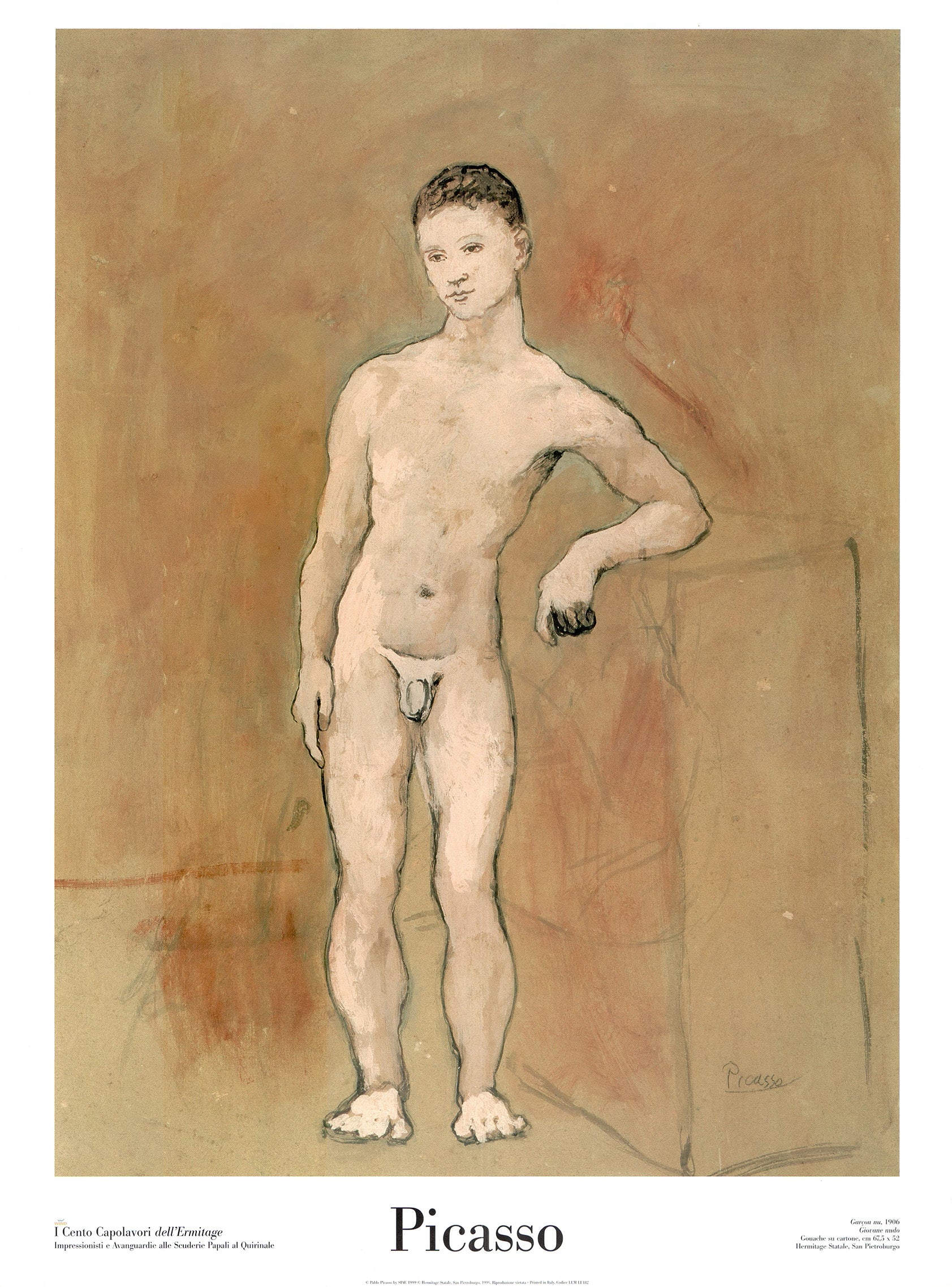 Naked Young Man, 1906 by Pablo Picasso - 24 X 32 Inches (Art Print)