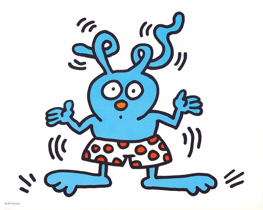 美品 キース・ヘリング作 Bunny on the Run シルクスクリーン 美品Keith Haring Bunny on the Run シルクスクリーン