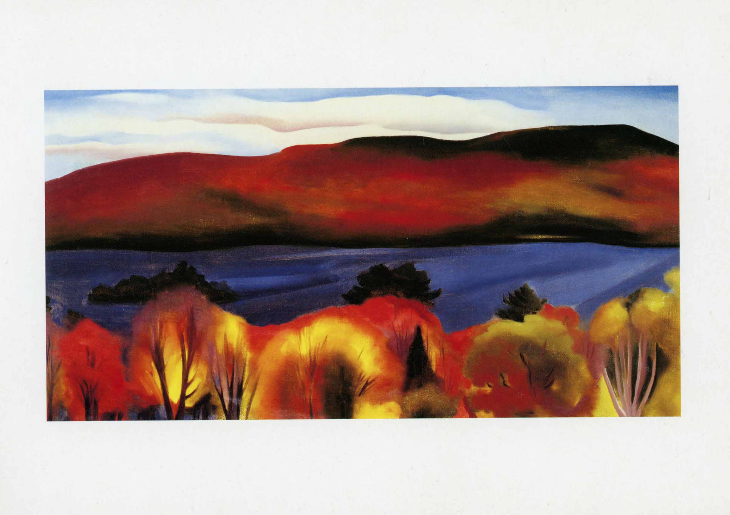 Lake George Autumn 1927(ジョージア オキーフ)額装済ポスター
