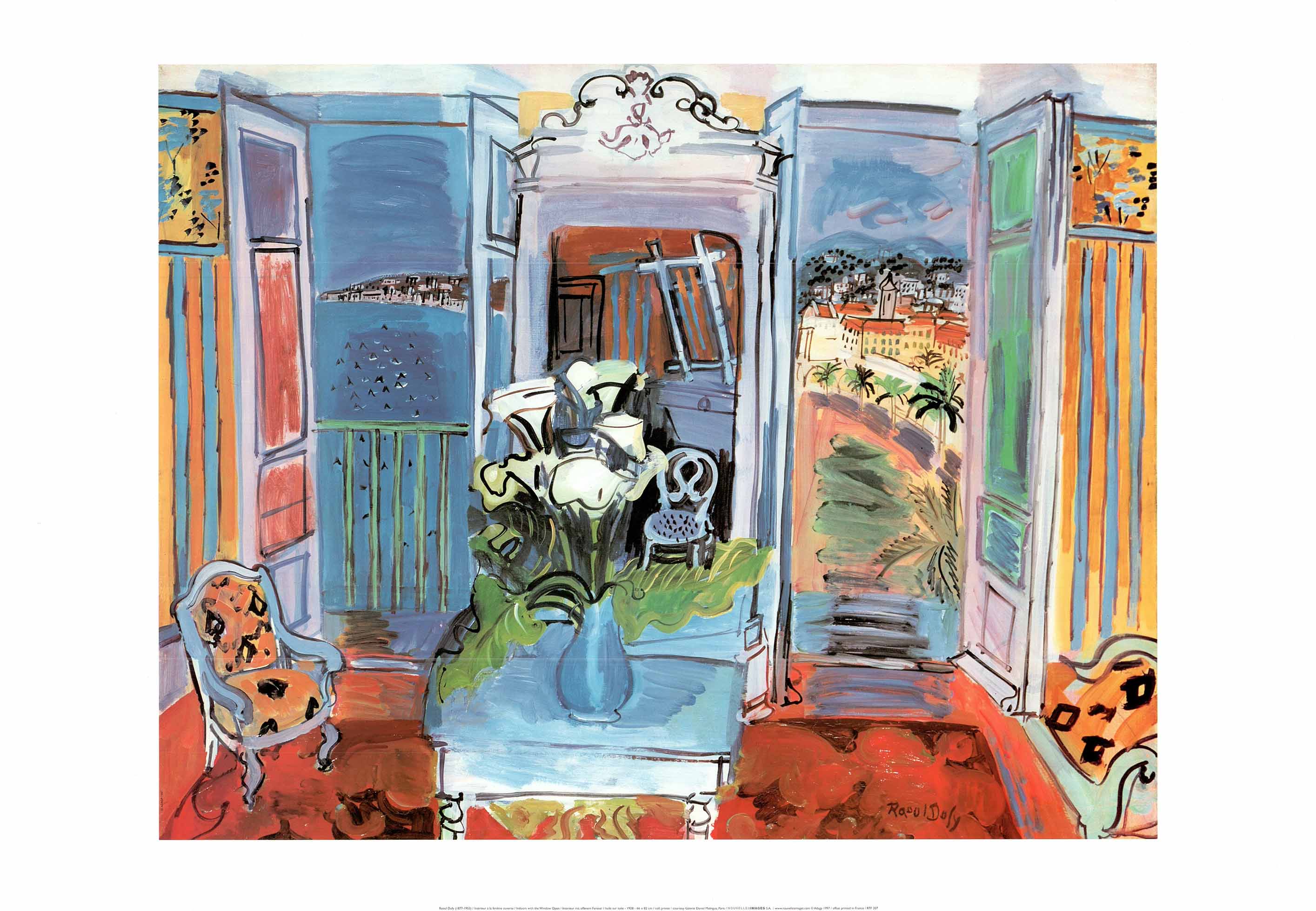 Pebish interval Ledsager Interior with Open Window, 1928 by Raoul Dufy - 28 X 40" (Art Print) –  Artistica Fine Art