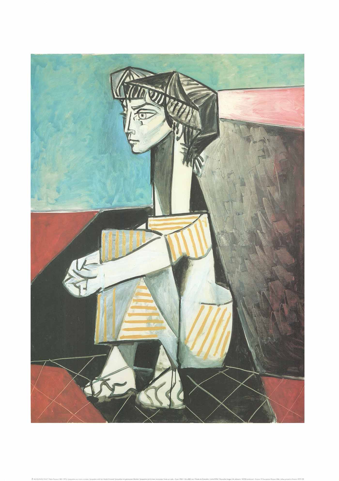 Jacqueline with her Hands Crossed, 1954 by Pablo Picasso-20X28