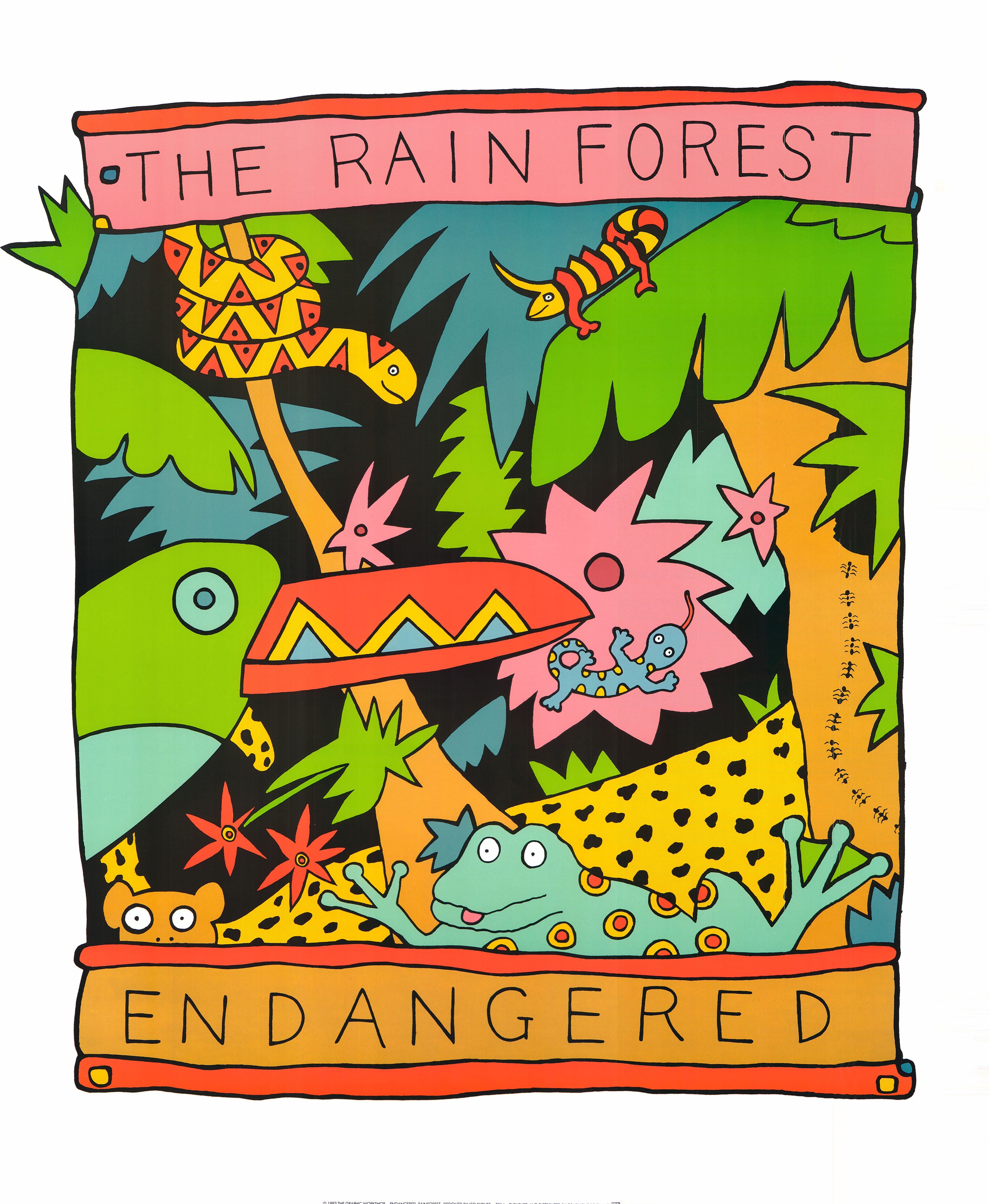 The Rainforest, Endangered by Leo - Inches 46 (Art Artistica – X 38 Byrnes Fine Print) Art