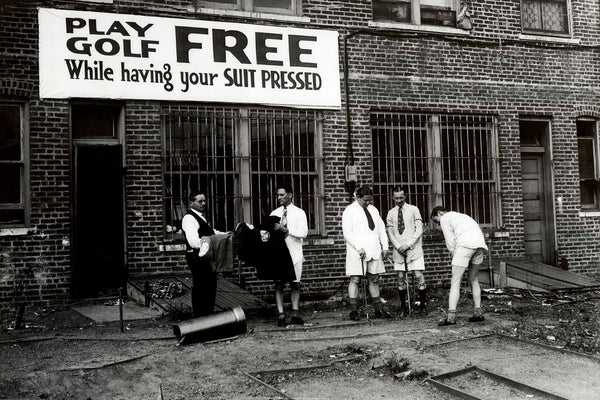 Play Golf Free While Having Your Suit Pressed, 1930 - 24 X 36 Inches (Art Print)