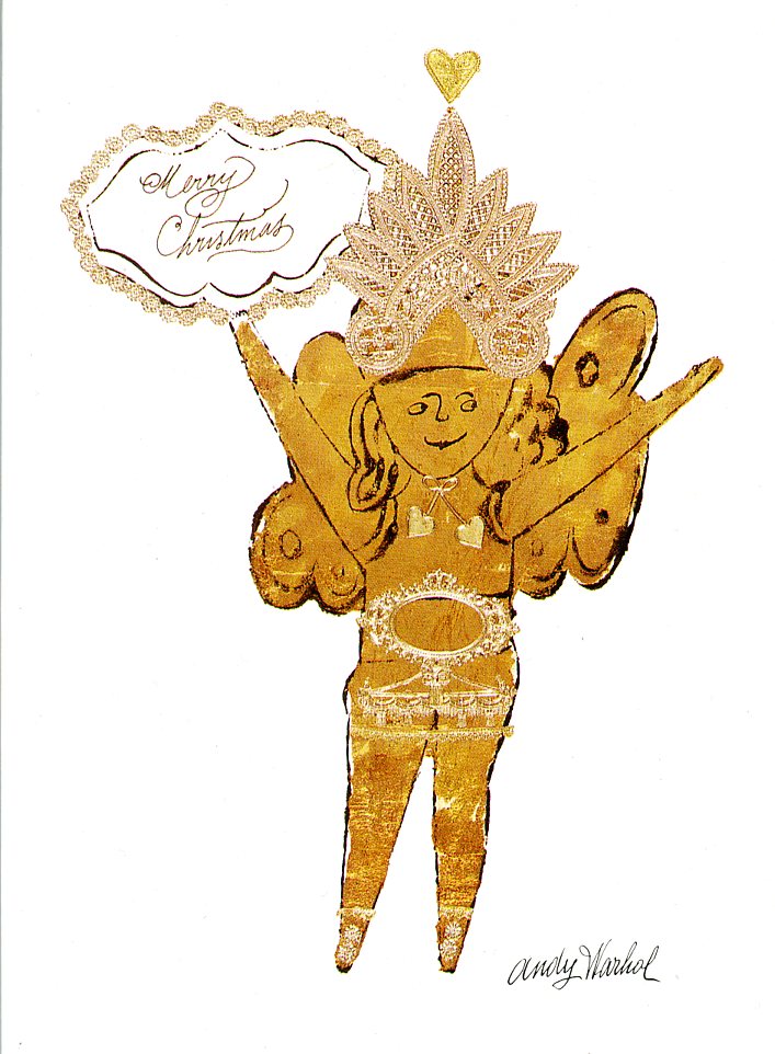 Golden Angel - Merry Christmas, 1956 by Andy Warhol - 5 X 7