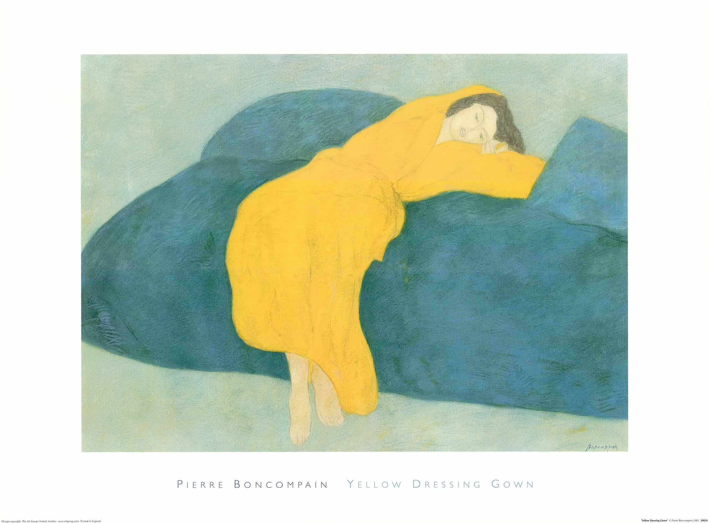 Yellow Dressing Gown by Pierre Boncompain - 24 X 32 Inches (Art