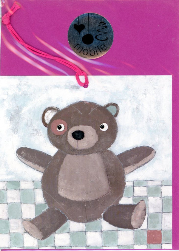 Teddy by Emmanuelle Teyras (Heart-Shaped) - 5 X 5" (Mobile Greeting Card)