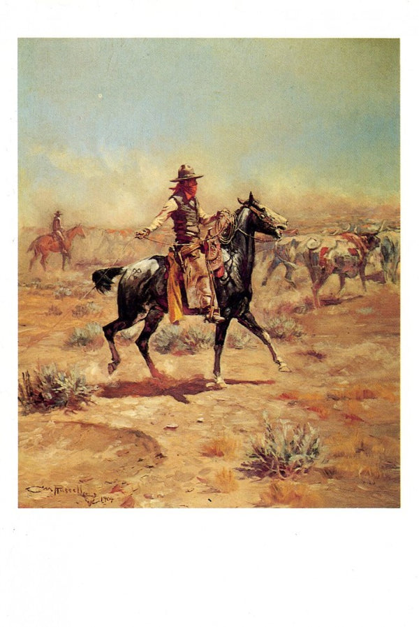 Through the Alkali by Charles M. Russell - 5 X 7 Inches (Western Greeting Card)