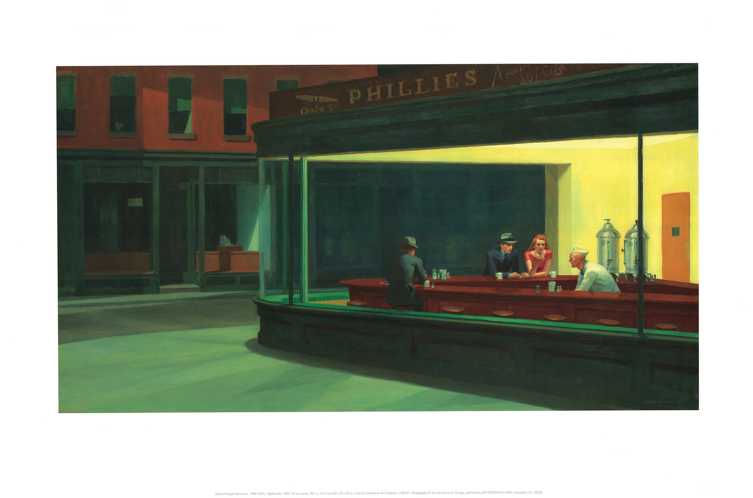 Nighthawks, 1942 by Edward Hopper - 24 X 36 Inches (Art Print ...