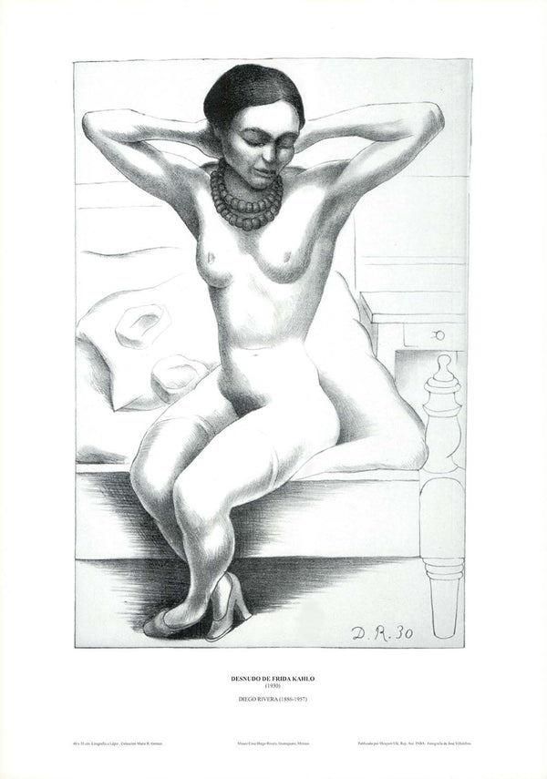 Desnudo de Frida Kahlo, 1930 by Diego Rivera - 17 X 24 Inches (Art Print))