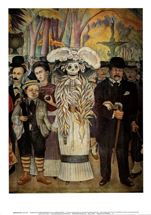 Dream of a Sunday (Young Diego & Frida), 1947-48 by Diego Rivera - 17 X 24 Inches (Art Print)