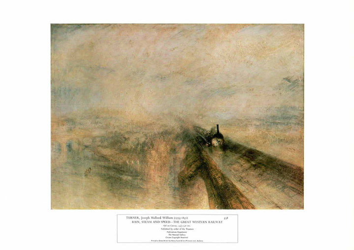 Rain, Steam and Speed, 1844 by Joseph Mallord William Turner - 14 X 20 Inches (Art Print)