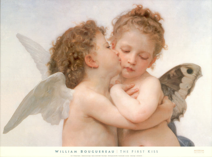 The First kiss by William Bouguereau - 24 X 32 Inches (Art Print)