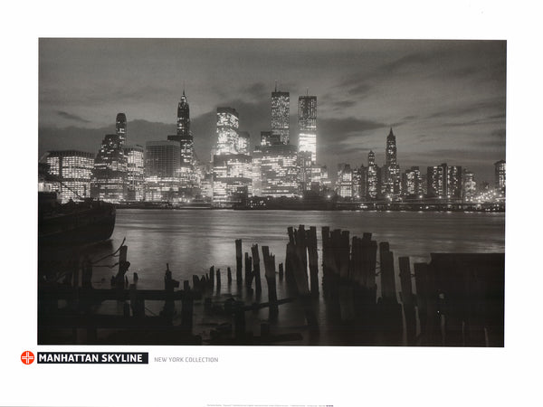 Manhattan Skyline by New York Collection - 24 X 32 Inches (Art Print)