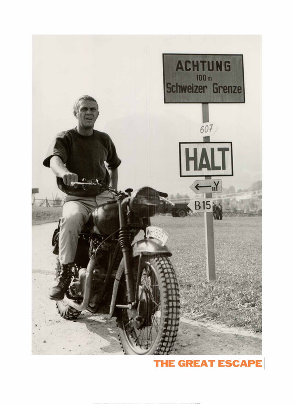 Steve McQueen in "The Great Escape" - 24 X 32 Inches (Art Print)