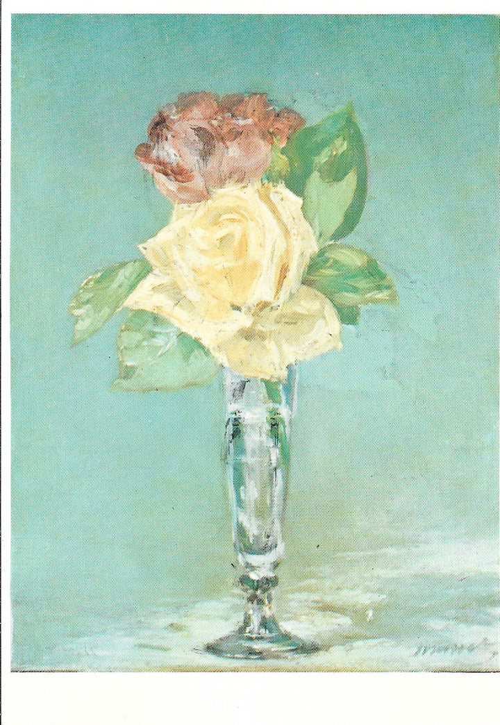 A Pink Rose, a Yellow Rose by Edouard Manet - 4 X 6 Inches (10 Postcards)