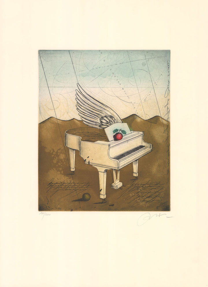 Piano by Udo Nolte - 18 X 24 Inches (Etching Titled, Numbered & Signed) 131/200