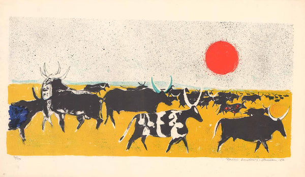 Untiled, 1962 by Martin Hendrix Sherman - 14 X 24 Inches (Lithograph Numbered & Signed) 94/200