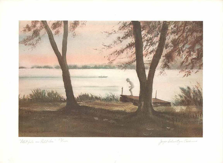 Petit-Fils au Petit Lac by Joyce Schweitzer Cochrane - 12 X 16 Inches (Etching Numbered & Signed) 13/100