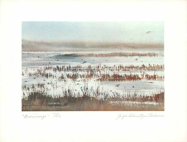 Amerrissage by Joyce Schweitzer Cochrane - 8 X 11 Inches (Watercolour Numbered & Signed) 11/40