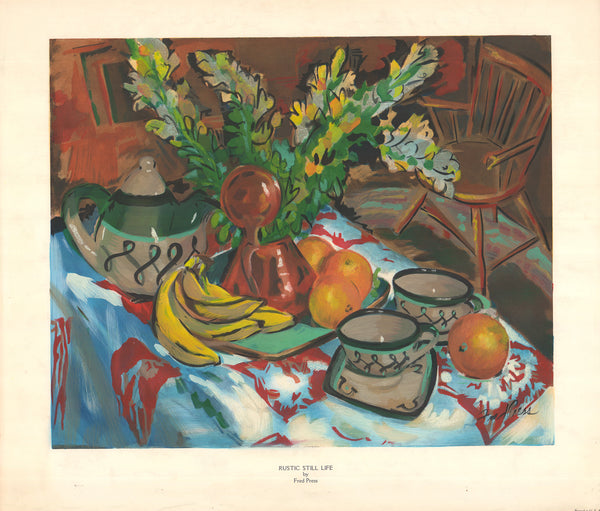 Still Life with Fruit 1949 by Fred Press - 25 X 28 Inches (Fine Art Print)