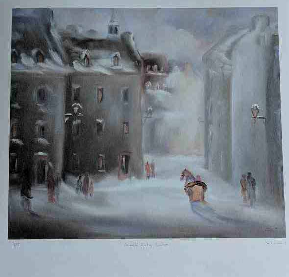 Finley Market, 1990, Québec by Paul Giroux - 19 X 19 Inches (Lithography Numbered & Signed) 214/480