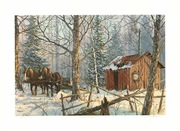 La Cabane a Sucre by Vic Gibbons - 24 X 33 Inches (Lithograph Titled, Numbered & Signed) 180/250