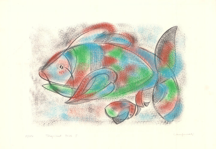 Tropical Fish II by Caufres - 19 X 27 Inches (Lithograph Titled, Numbered & Signed) 85/250